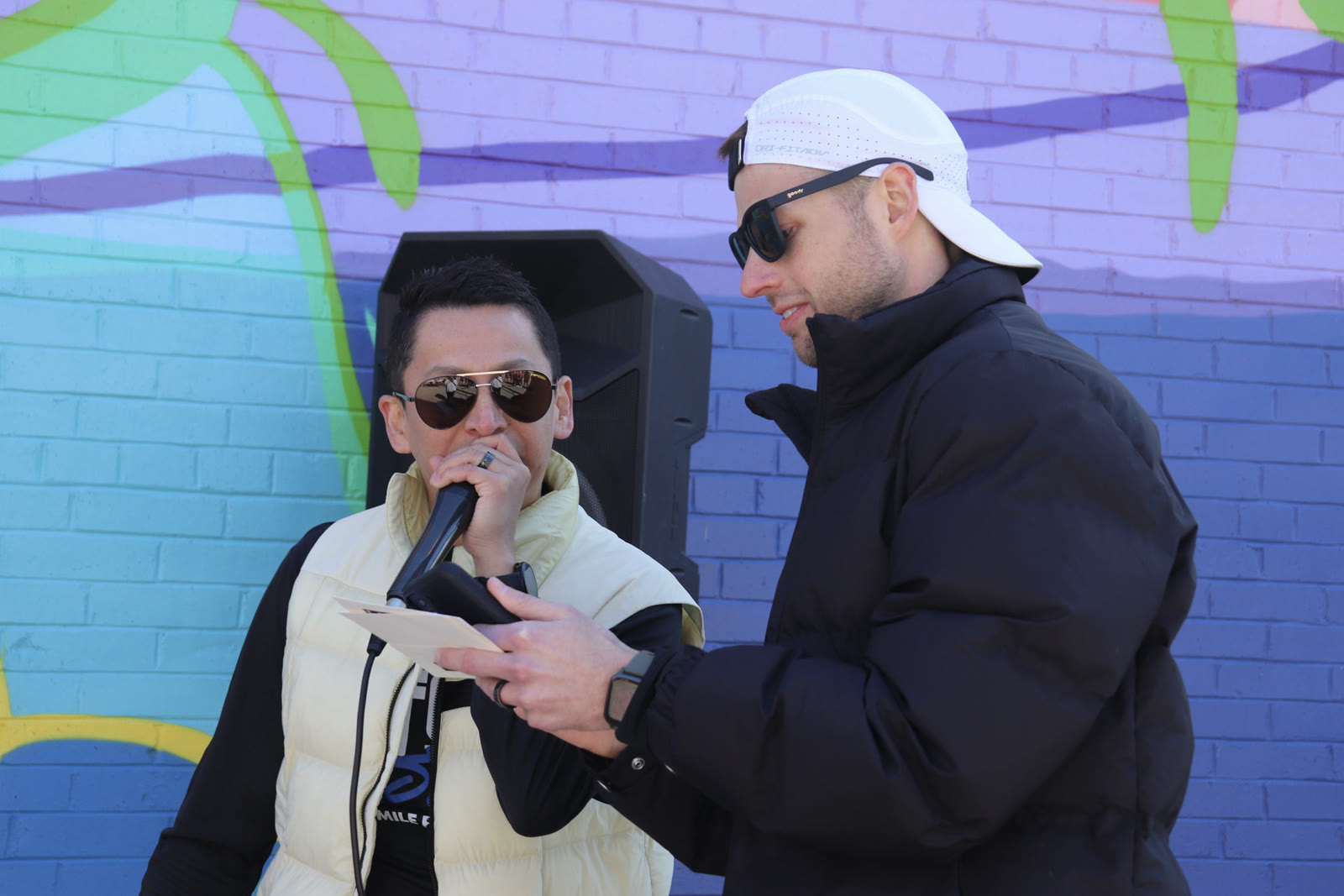 Josh and Angel Strother directing a race